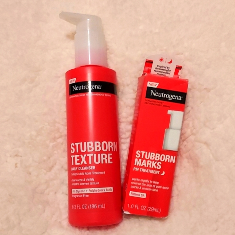 New Neutrogena Stubborn Texture Line- Cleanser and PM serum